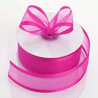 Tableclothsfactory 1 1/2" Satin Edge Organza - Fushia