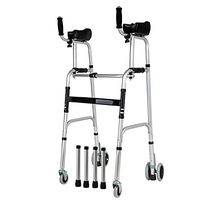 LBYMYB Old Man Foldable Walker Home Aluminum Walker Arm Support Four-Legged Walker Lower Limb Training Wheelchair