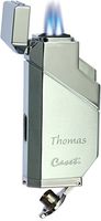 Personalized Caseti Cozmo Triple Flame Lighter - Chrome with Free Engraving