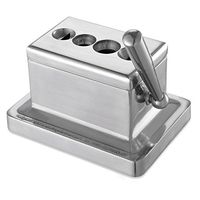 Cigar Cutter Stainless Steel Guillotine for 2 Flat Cut and 2 V Cut Table Scissors