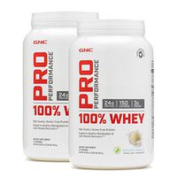 GNC Pro Peformance 100% Whey Protein Powder - Vanilla, Twin Pack, 64 Servings per Bottle, Supports Lean Muscle Recovery