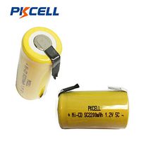 Pkcell Sub C 2200mAh NiCd Rechargeable Battery for Power Tools (w/Tabs) (2pc)