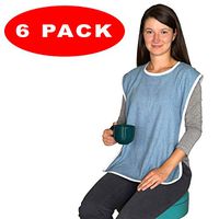 6 Pack - Terry Cloth Adult Bibs/Senior Meal Time Clothing Protector w/Hook and Loop Closure