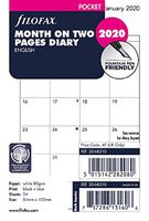 Filofax 2020 Pocket Month on Two Pages Refill, Monthly, Jan 2020- Dec 2020, 4.75 x 3.25 inches (C68210-20)