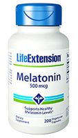 Life Extension Melatonin, 500 Mcg, 200 Vegetarian Capsules (Multi-Pack)