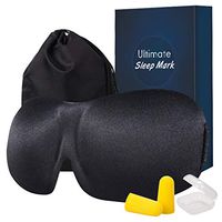 Lozom Sleep Mask Pack of 3, Lightweight and Comfortable, Super Soft, Adjustable 3D Contoured Eye Masks for Sleeping, Shift Work, Naps, Night Blindfold Eyeshade for Men and Women (Black)