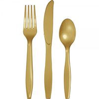 Creative Converting Glittering Gold Plastic Cutlery