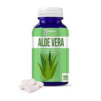 Aloe Vera Capsules by Ahana Nutrition - Pure Aloe Vera Extract Pills to Blood Sugar Support, Digestive Support & Serve As an Anti-Inflammatory (450mg - 100 Easy to Swallow Capsules)