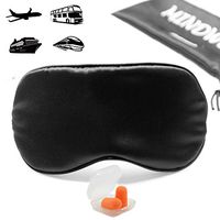 Mindwell Eye Mask, Sleep Mask with Adjustable Strap. Perfect Fit for Men and Women, Free Travel Pouch and Earplugs.
