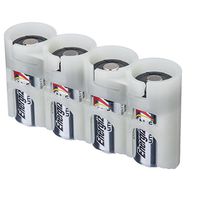 Storacell by Powerpax SlimLine CR123 Battery Caddy, Glow-in-the-Dark Moonshine, Holds 4 Batteries
