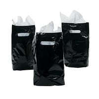 Black Party Goody Treat Bags (50 Pieces) Plastic 8 1/2" x 12"