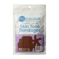 Tru-Colour Skin Tone Assorted Bandages: Dark Brown Single Bag (30-Count, Purple Bag)