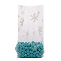 25ct. Small"White Snowflakes" 7x2x3" Cello Party Treat Food Snack Bags ngKE -551