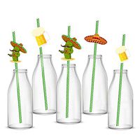 Mexico Fiesta Paper Straws Cinco De Mayo, Mexican Baby Shower, Birthday Party Supply -Pack of 36