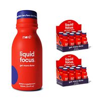 Liquid Focus by More Labs: Nootropic Smart Drink - Clinically-Proven Ingredients - Powerful Antioxidants & Adaptogenic Herbs - 150mg Caffeine - Berry Flavor - Vegan - Gluten Free (Pack of 16)
