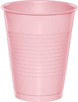 Creative Converting 28158081 Touch of Color Plastic Cups, 16 oz, Classic Pink