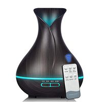 KBAYBO Essential Oil Diffuser with Remote Control Aromatherapy Diffuser 400mL Cool Mist Aroma Diffuser with Waterless Auto Shut-Off 7 Color LED Lights for Bedroom Living Room Spa Baby (Dark Wood)