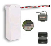 LiftMaster Mega Arm Tower (MATDCBB3) Parking Gate Including Two 12V/7AMP Batteries (MA004), 850LM Radio Receiver, Two 811LM Wireless Remotes, Caution Sticker & 12' Aluminum Round Boom