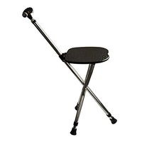 RES&DZ Cane Folding Chair Stick Stool Three-Legged Bracket Multifunctional Two in One Rest Stool with LED Lamp Adjustable Height