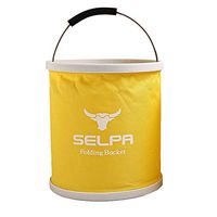 SUJING Multifunctional Collapsible Bucket, Outdoors Camping Water Container Compact Collapsible Bucket Water Container Folding Water Container (Yellow)