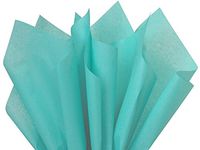 Pack Of 480, Solid Caribbean Teal Tissue Paper 20 X 26" Sheet Half Ream Made From 100% Post Industrial Recycled Fibers Made In USA