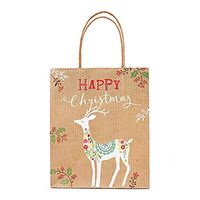 JJHAEVDY Christmas Gift Bags, Kraft Paper Bags with Handle Assorted Christmas Prints Goody Bags for Holiday Party Favors (B, S)
