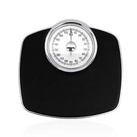 Lcxliga Personal Body Scales Retro,Easy to Read Analogue Dial,No Buttons Or Batteries,180KG/396lb (Color : Black)
