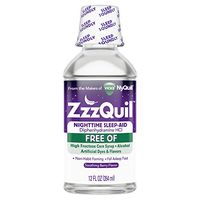 Vicks ZzzQuil Nighttime Sleep Aid Liquid, FREE OF Alcohol & Artificial Dyes, Soothing Berry Flavor, 12 Fl Oz