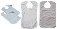 (2) Blue and (1) White Terry Adult Bibs with Vinyl Barrier (Pack of 3)