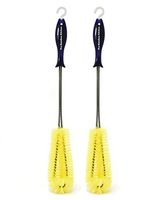RuiLing 2-Pack Long Grip Bottle Brush, Comfort Grip Water Bottle Brush Easy to Clean Narrow Corner,Perfect for Narrow Corner Mark Cups Carafe Carboy Thermos Bottles.