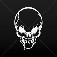 Decals Decal Skull Racing Motorbikes Waterproof Racing Vehicle Tablet White (7 X 4.60 In)