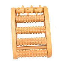 Single Nail Five-Row Sole Roller Massager Wooden Massager with Anti-Skid pad