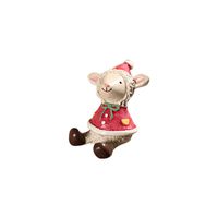 Fheaven Handcrafted Miniature Christmas Decoration,DIY Resin Miniature Christmas Animals Craft Accessory Home Garden Decoration (D)