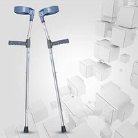 Aisson Height Adjustable Crutches with PVC Handle,Gray