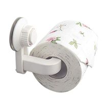 AWSL Toilet Paper Holder Super Storage Suction Cup Wall Mount Removable Rack