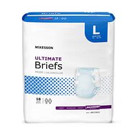 McKesson Adult Brief Refastenable Tabs Large Disposable Heavy Absorbency, BR33892 - CASE of 72