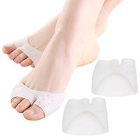 Gel Metatarsal Pads for Men & Women Odowalker 2 Pairs White Ball of Foot Cushions Bunion Socks Diabetic Foot Forefoot Pain Relief Mortons Neuroma Pads Insoles