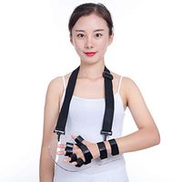 HAMUHA Finger Orthotics Fingerboard Training Rehabilitation Device for Hand Dysfunction, Finger Spasm Extension Board Apoplexy Hemiplegia Finger Training Board with Shoulder Belt (Left Hand)