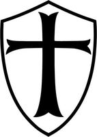 Crazydecals Knights Templar Shield Vinyl Decal Sticker- 8" Tall Gloss Red Color