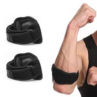 OWIKAR Tennis Elbow Brace with Compression Pad for Men & Women, Elbow Brace for Tendonitis, Tennis & Golfer's Elbow Pain Relief, Includes Two Adjustable Elbow Support Braces (Black)
