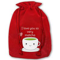 TPSXXY Funny Matcha Tea Large Christmas Drawstring Bag Santa Present Bag Basket Gifts Sack