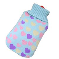 Safe PVC Hot Water Bottle with Detachable Knitted Fabric Cover Hot Therapies 1.8 Litre(Blue)
