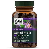 Gaia Herbs Adrenal Health Daily Support, Stress Relief and Adrenal Fatigue Supplement, Holy Basil, Ashwagandha, Rhodiola Adrenal Complex, Vegan Liquid Capsules, 120 Count