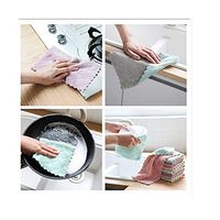 Realdo 4PCS Washcloths Non Stick Oil Coral Velvet Hanging Kitchen Dishclout Hand Towels for Kitchen,Dining & Bar
