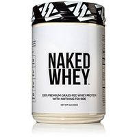 Naked WHEY 1LB 100% Grass Fed Unflavored Whey Protein Powder - US Farms, Only 1 Ingredient, Undenatured - No GMO, Soy or Gluten - No Preservatives - Promote Muscle Growth and Recovery - 15 Servings