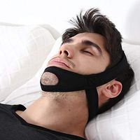 SUN RDPP Anti Snoring Chin Strap Breathable Naturally Stop Snoring Device, Adjustable Snore Reduction Belt for Men & Women,Black