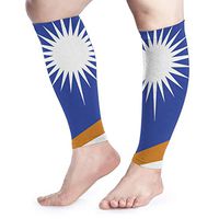 Marshall Islands Flag Footless Compression Socks for Men Women Unisex Calf Shin Splint Pain Relief Breathable for Running Sports Outdoor Activities Work Gym Plane Pregnancy and Daily Use (Pair)