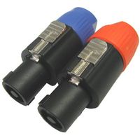 Male Speakon Connector 4 Pin Speaker Audio Plug, Pair Red and Blue, Neutrik Compatible 4 Pole