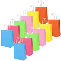 Livder 12 Pieces Small Party Present Gift Paper Bags with Handles for Birthday Wedding Christmas Parties (Colorful)