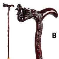 ZHM Phoenix Head Wood Carved Walking Stick Cane Ergonomic Palm Grip T-Handle Wooden Crutch for Men Women,For170~180cm